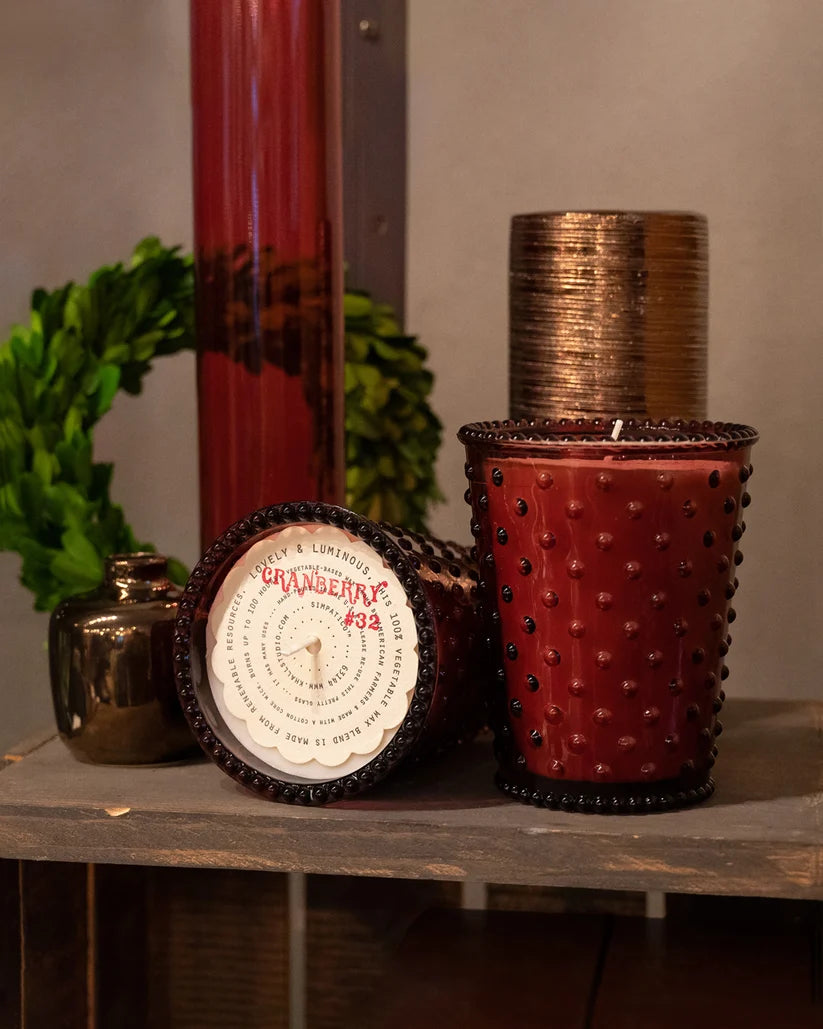 Simpatico Hobnail Candle - Cranberry Hobnail