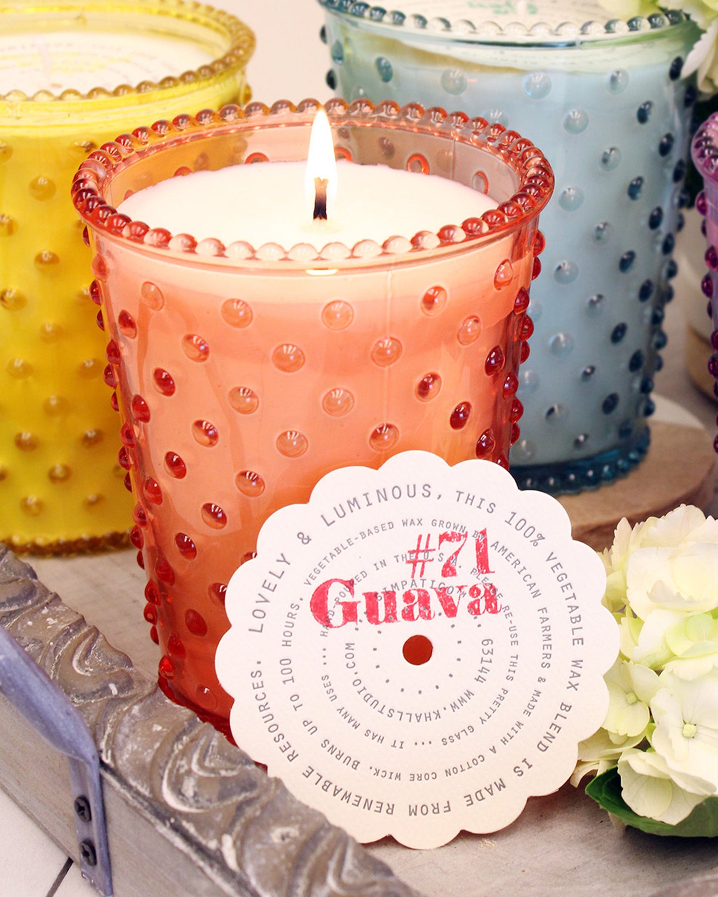 Simpatico Hobnail Candle - Guava