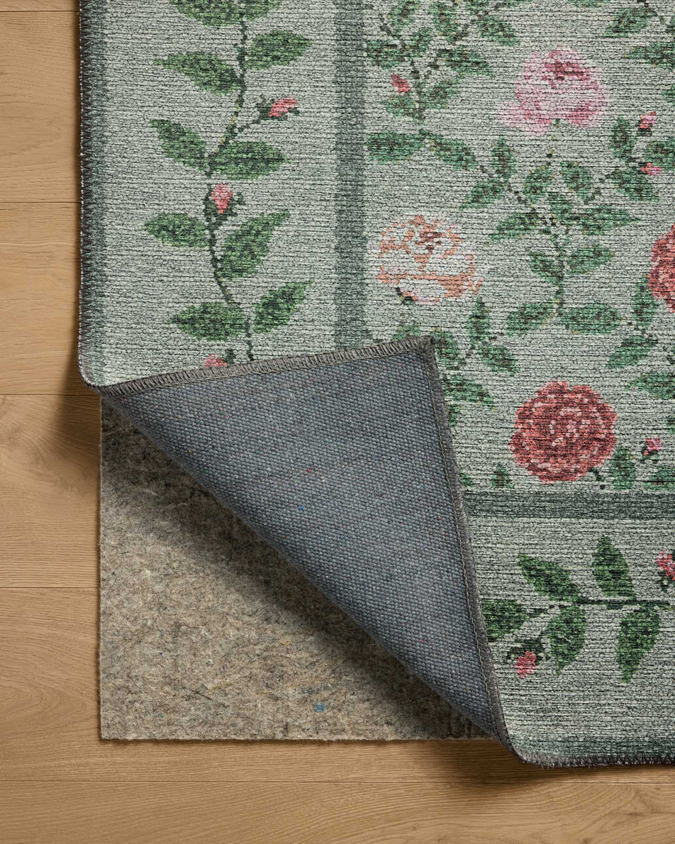 Rifle Paper Co x Loloi Wildwood Rose Trellis Rug - Mint