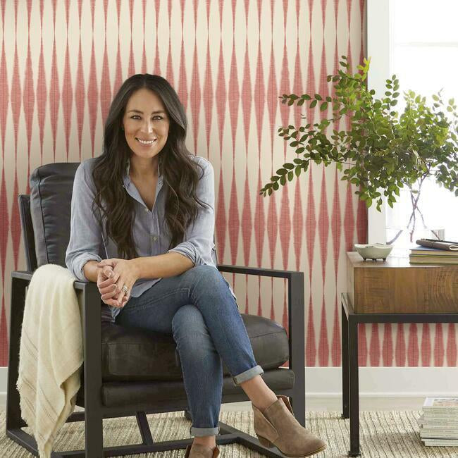 Magnolia Home Handloom Wallpaper - Pompeian Red