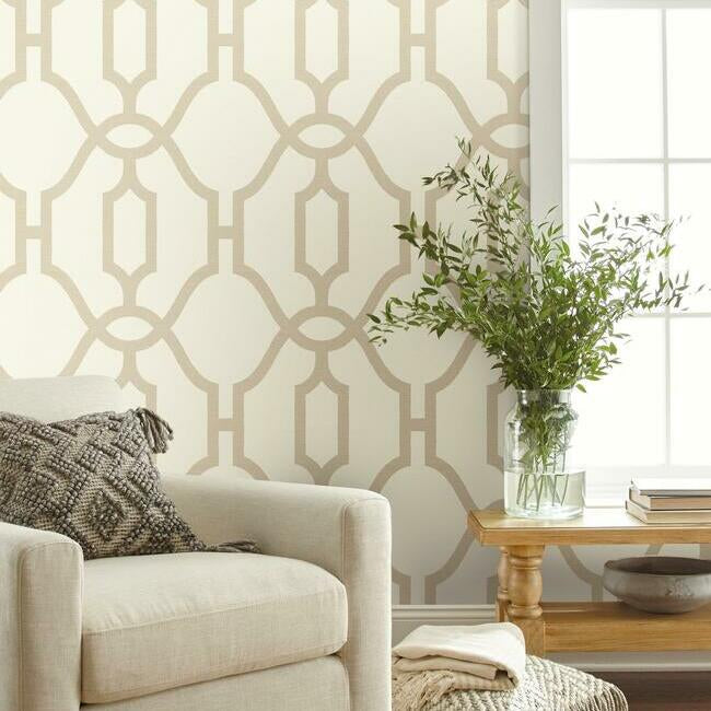 Magnolia Home Woven Trellis Wallpaper - Beige