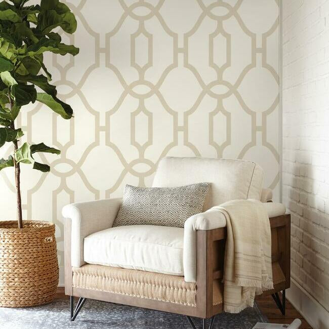 Magnolia Home Woven Trellis Wallpaper - Beige