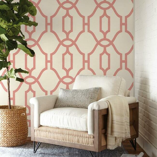 Magnolia Home Woven Trellis Wallpaper - Pompeian Red