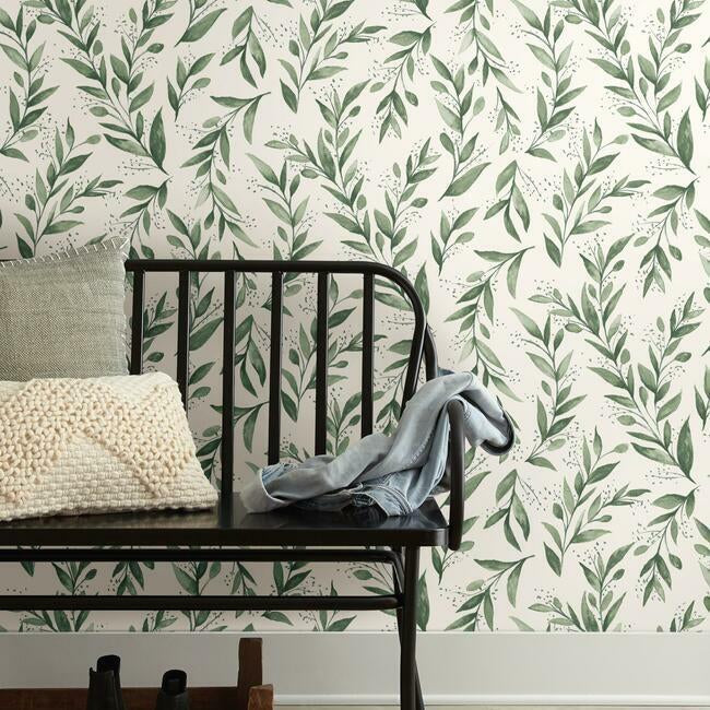 Magnolia Home Olive Branch Wallpaper - Olive Grove