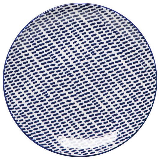 Stamped Appetizer Plate - Blue Dash