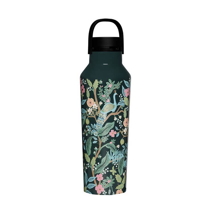 Rifle Paper Co x Corkcicle Sport Canteen - Peacock Blue