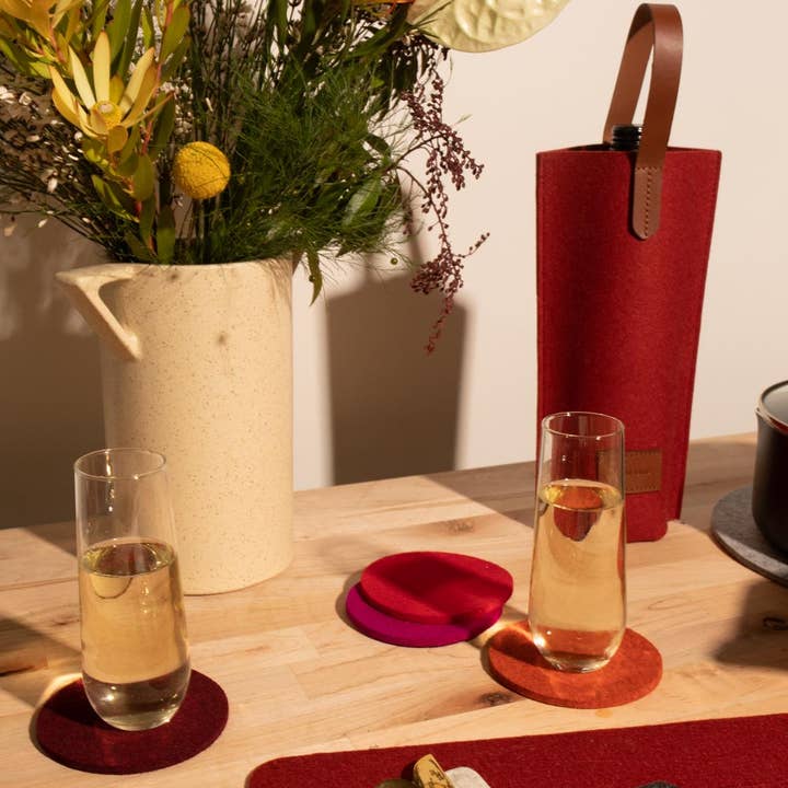 Graf Round Coaster Pack - Bordeaux