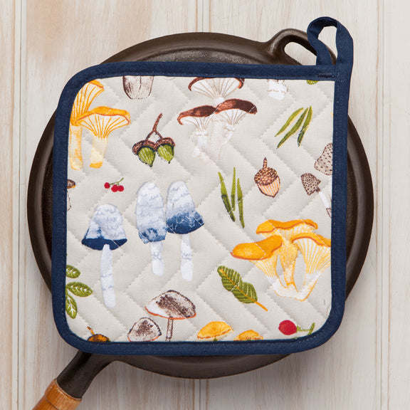 Pot Holder Oven Mitt Set - Field Mushrooms