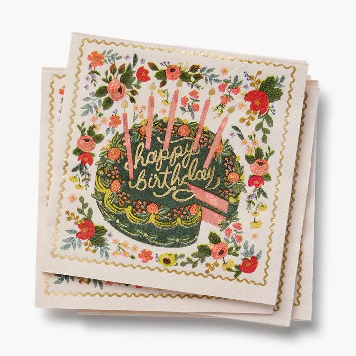 Rifle Paper Co Cocktail Napkins - Floral Cake