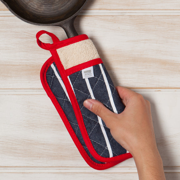 Pot Holder Oven Mitt Set - Butcher Stripe