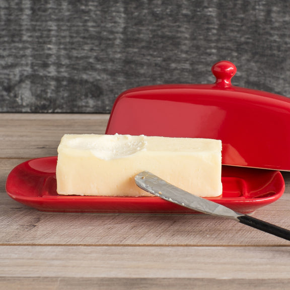 Rectangle Butter Dish - Red