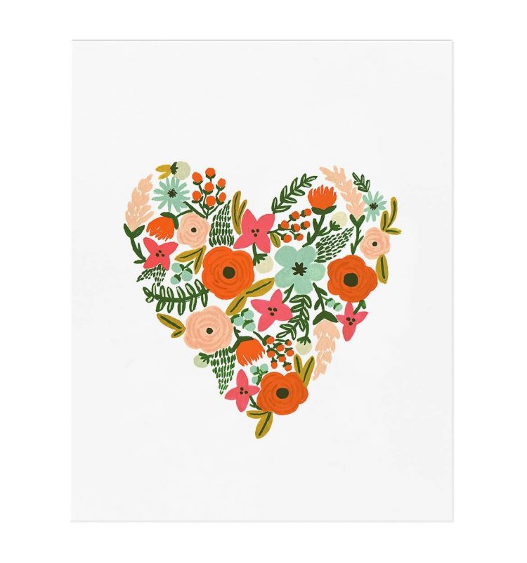 Rifle Paper Co 8x10 Art Print - Floral Heart