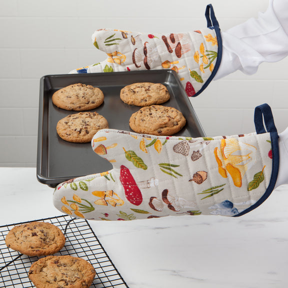 Pot Holder Oven Mitt Set - Field Mushrooms