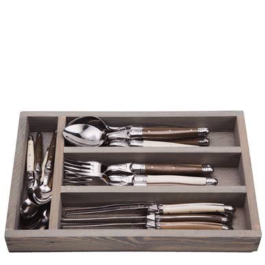 Jean Dubost 24 Pc Everyday Flatware Set - Linen