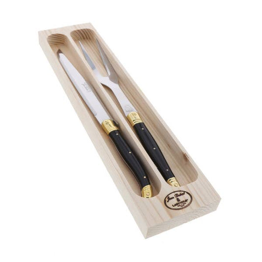 Jean Dubost Carving Set - Black & Brass