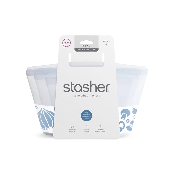 Stasher Bowl 3 Piece Bundle - Clear