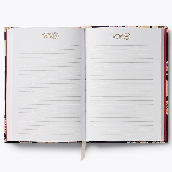 Rifle Paper Co Embroidered Journal - Postage Stamps