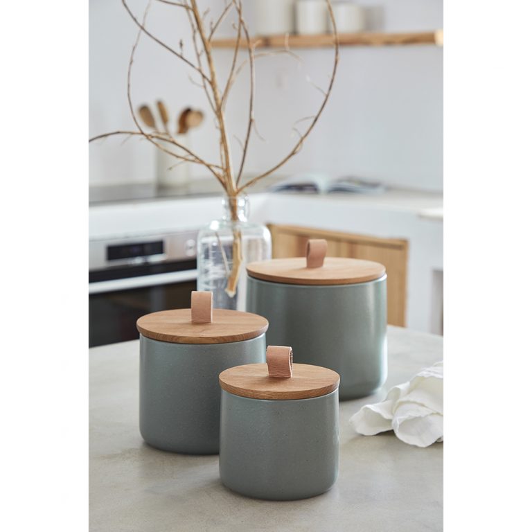 Pacifica Lidded Canister Set - Artichoke