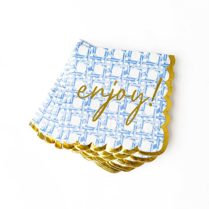 Cocktail Napkins - Blue Cane