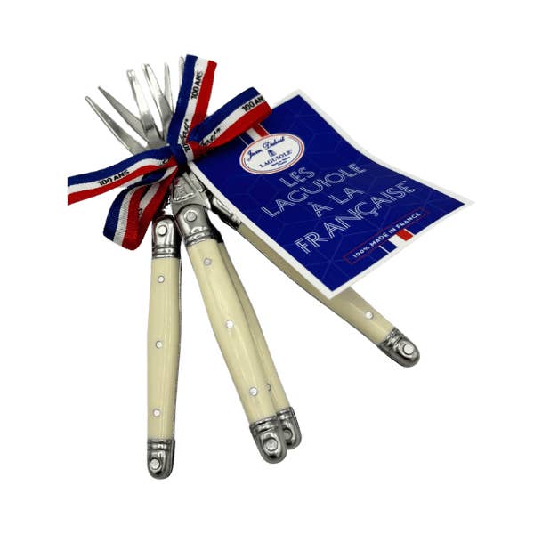 Jean Dubost 4 Cocktail Fork - Ivory