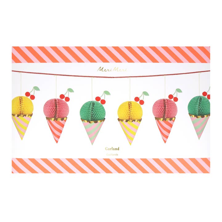 Ice Cream Honeycomb Garland