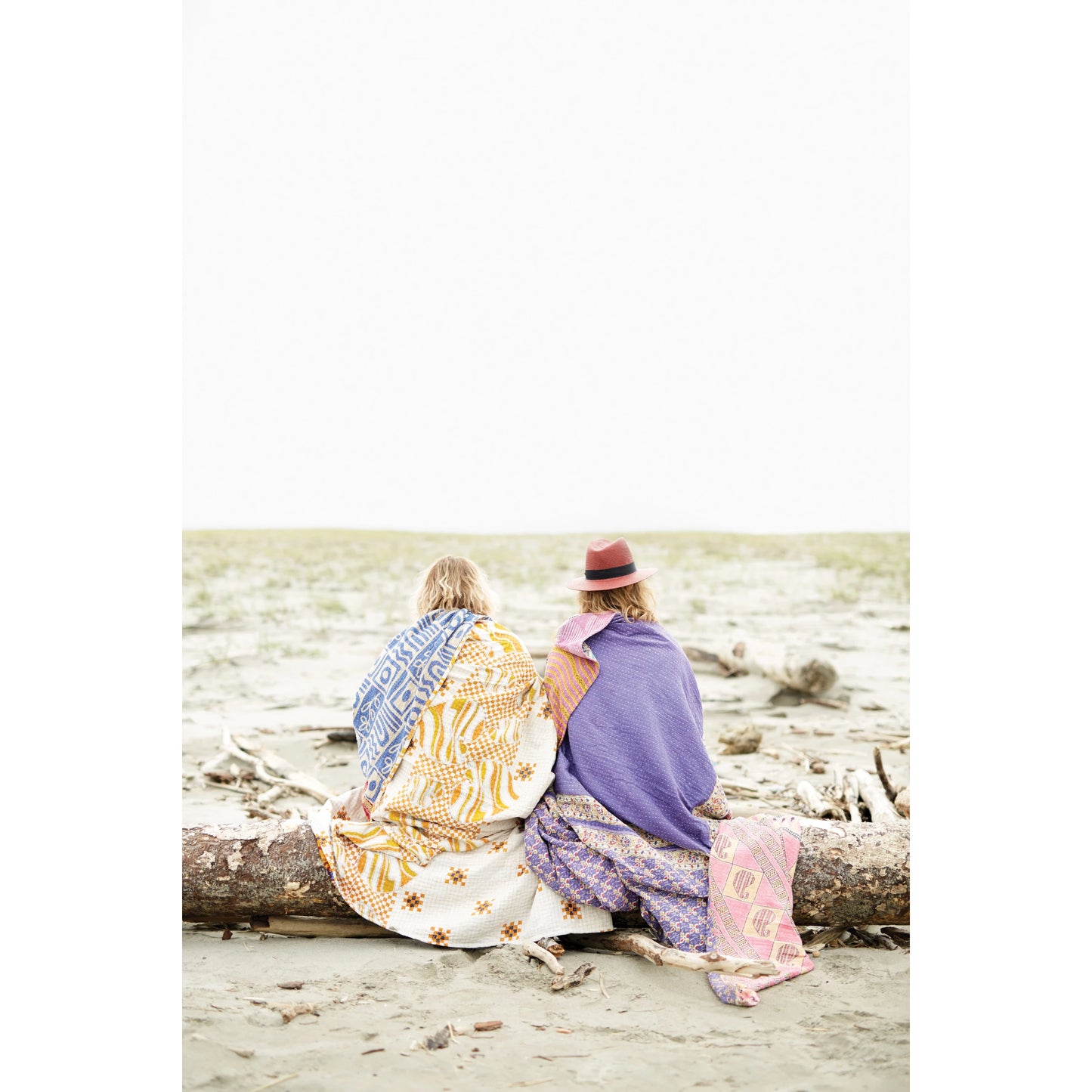 Vintage Kantha Quilt Coverlet - Multicolor