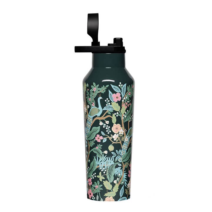 Rifle Paper Co x Corkcicle Sport Canteen - Peacock Blue