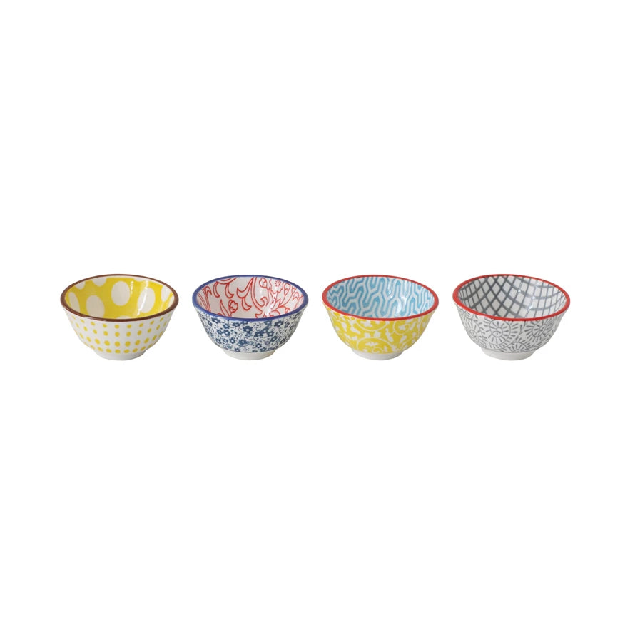 Stamped Stoneware Pinch Bowl