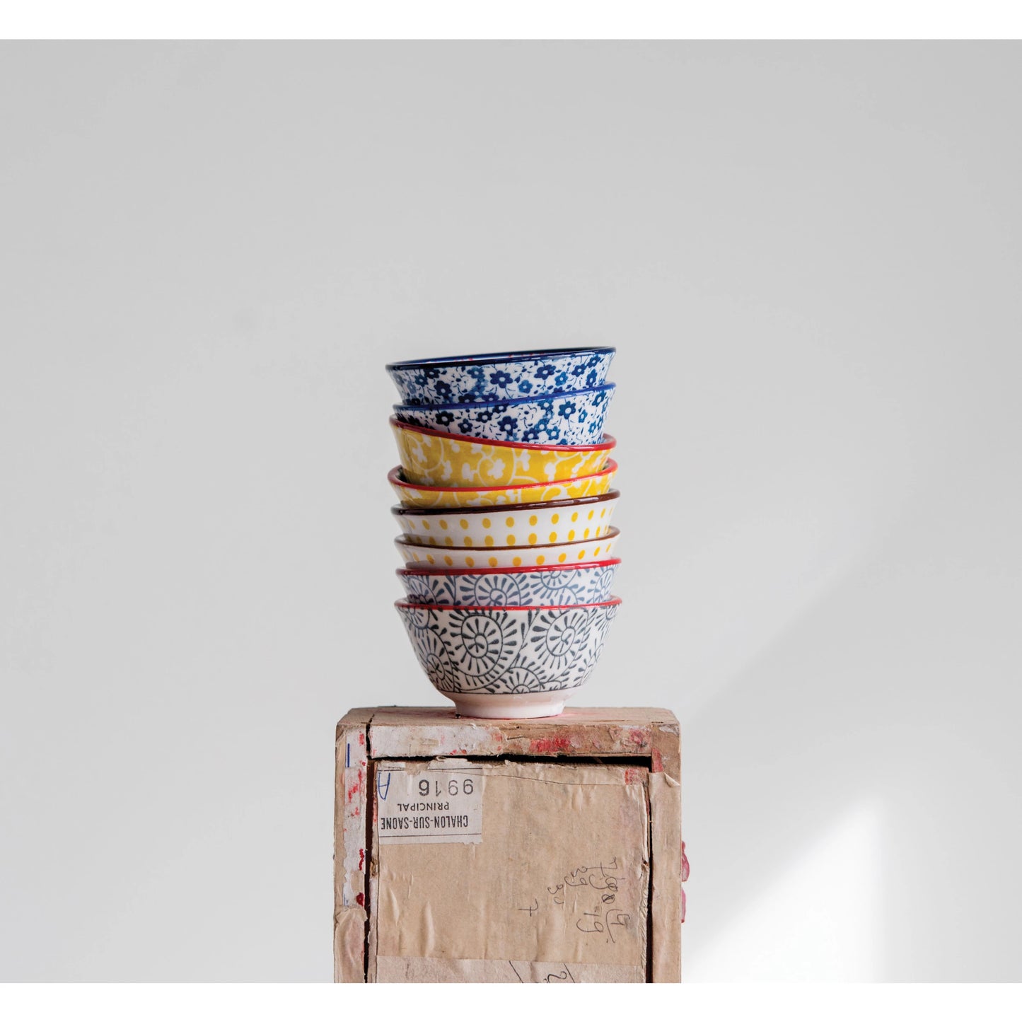 Stamped Stoneware Pinch Bowl
