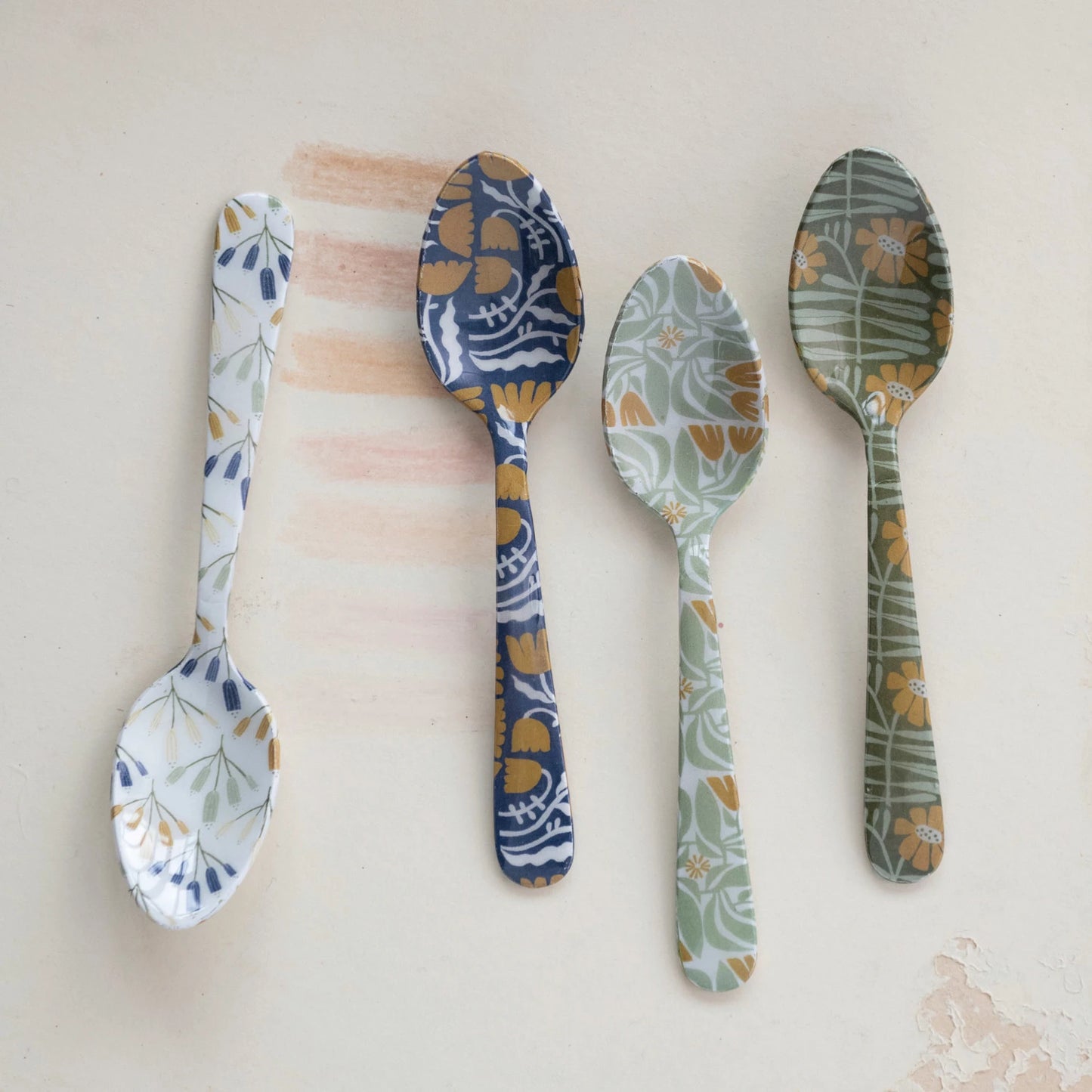 Enameled Spoon - Floral