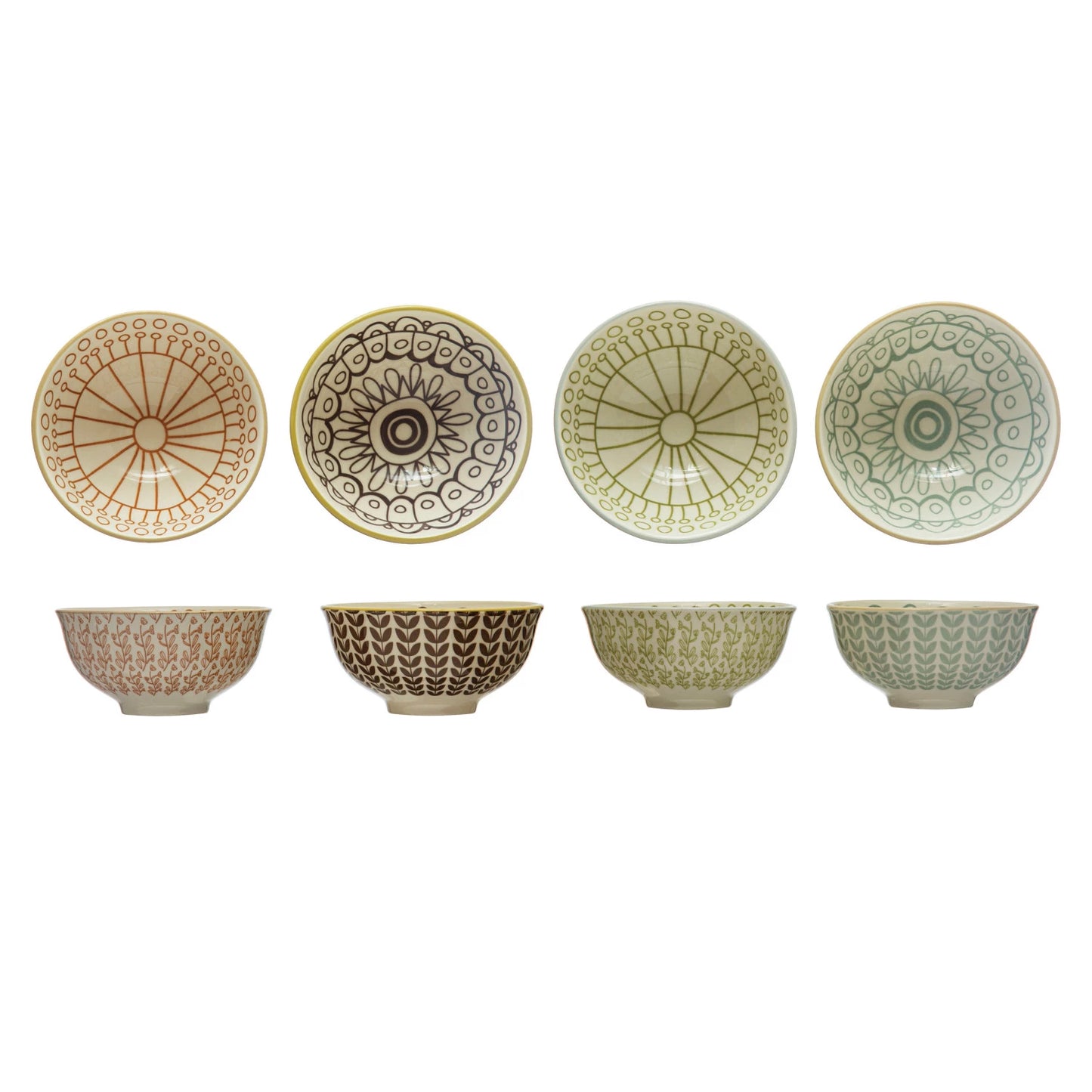 Stamped Stoneware Lotta Bowl - Muted Tones