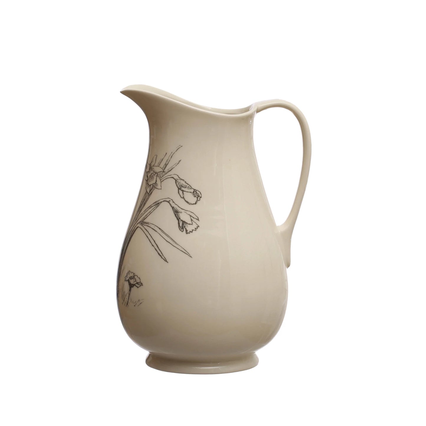 Stoneware Pitcher - Daffodil Sketch