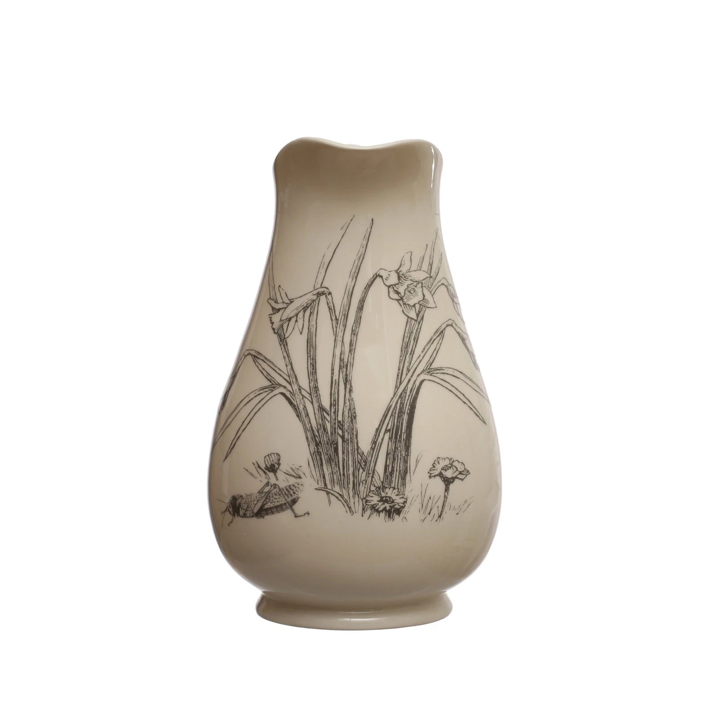 Stoneware Pitcher - Daffodil Sketch