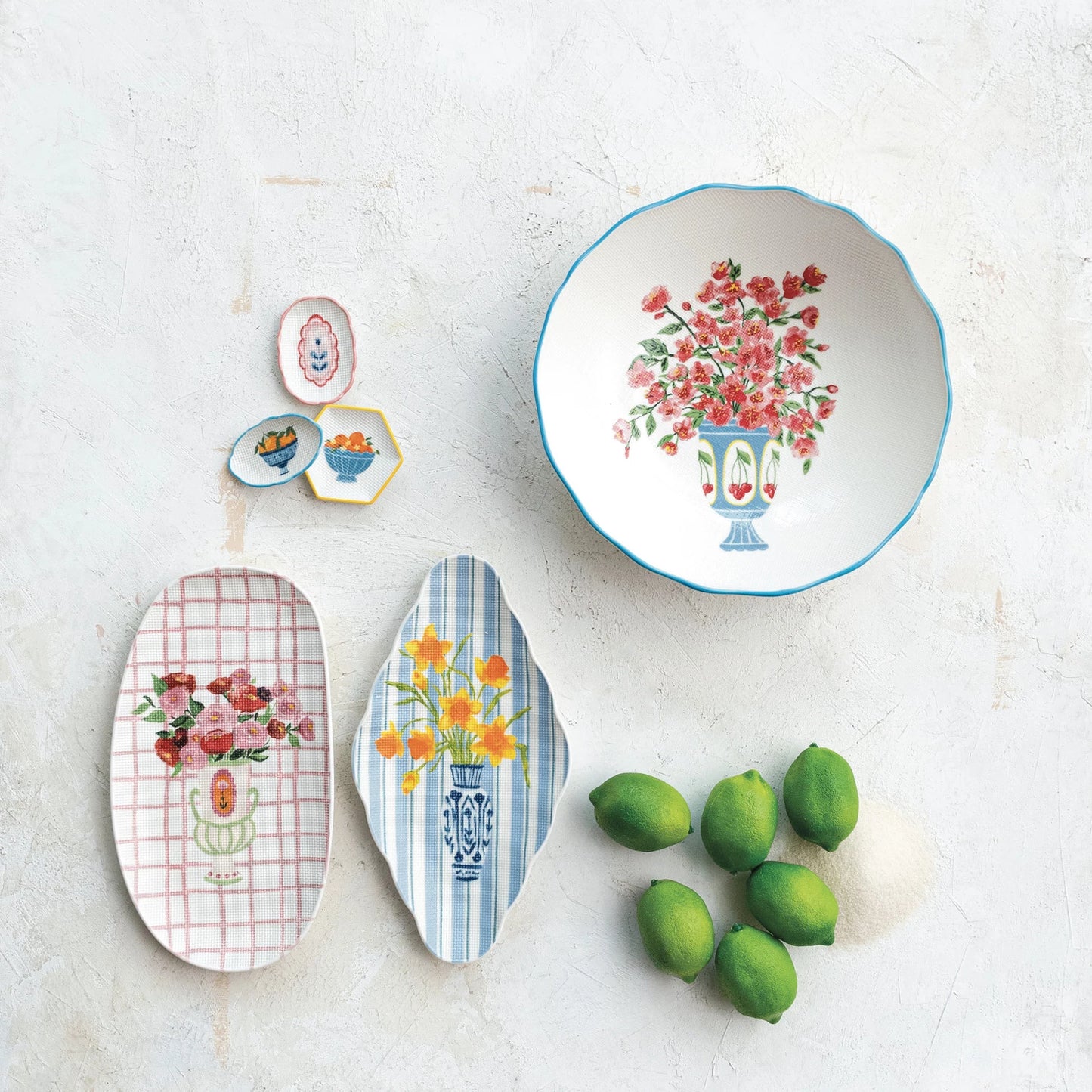 Stoneware Textured Plate - Happy House