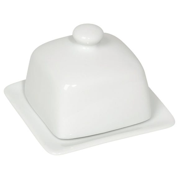 Square Butter Dish - White