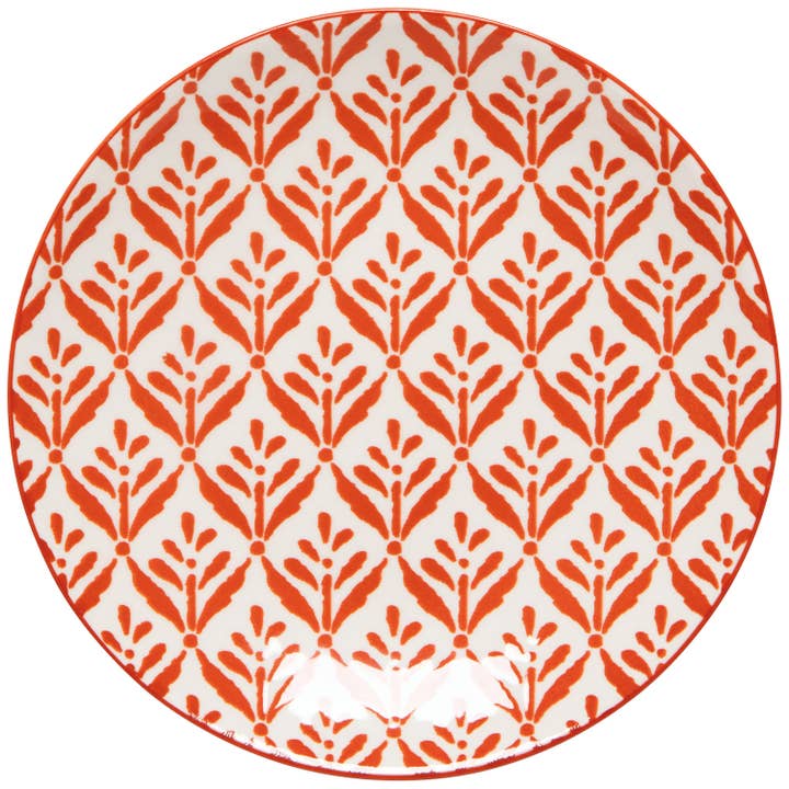 Stamped Appetizer Plate - Copper Leaves