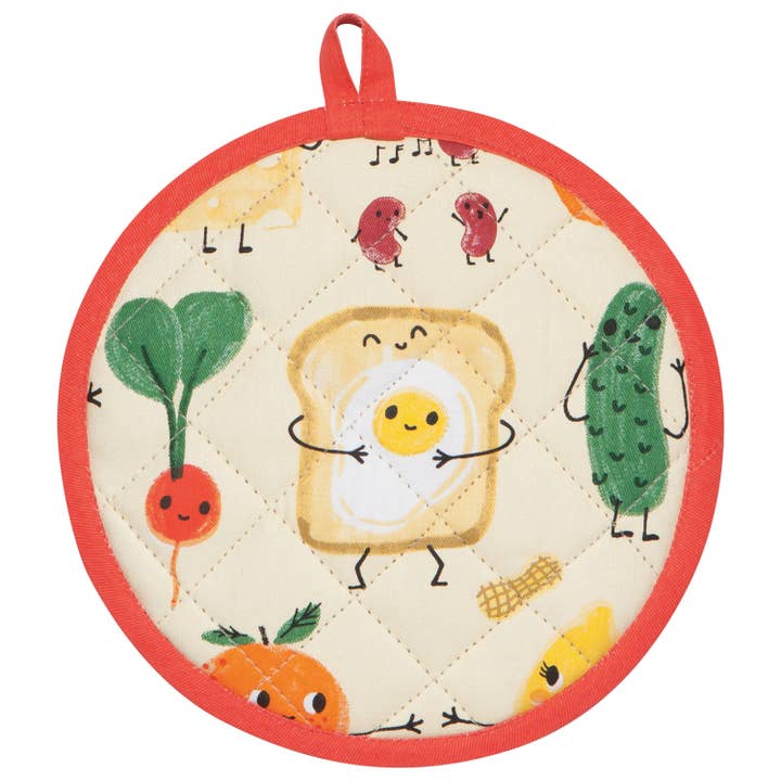 Oven Mitt Pot Holder Set - Funny Food