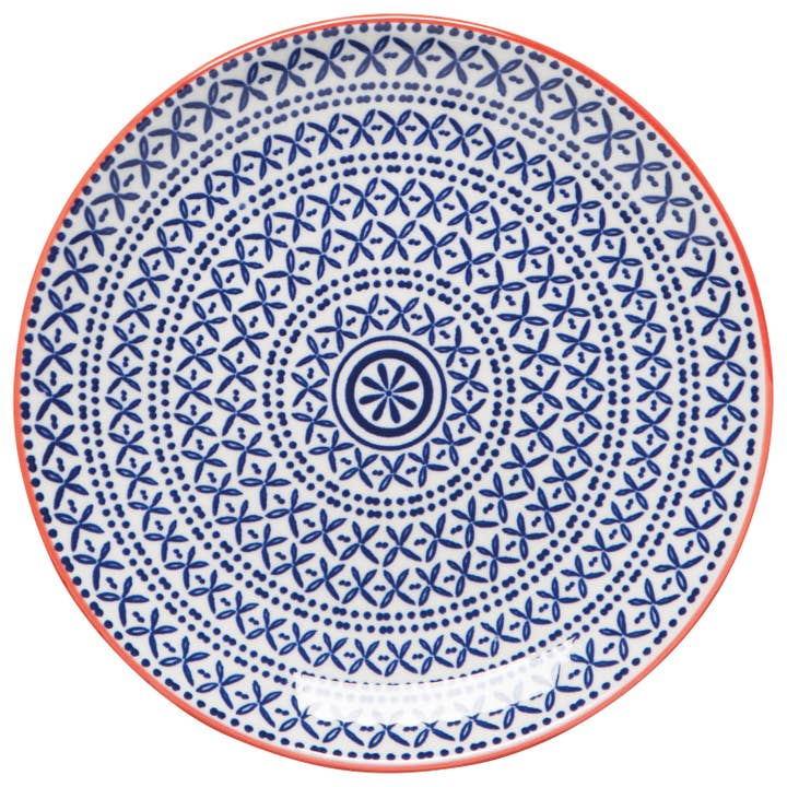 Stamped Appetizer Plate - Blue Cross
