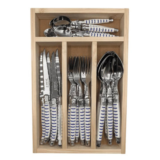 Jean Dubost 24 Pc Everyday Flatware Set - Mariniere