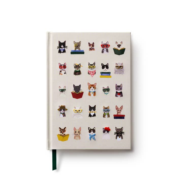 Rifle Paper Co Embroidered Journal - Studious Cats