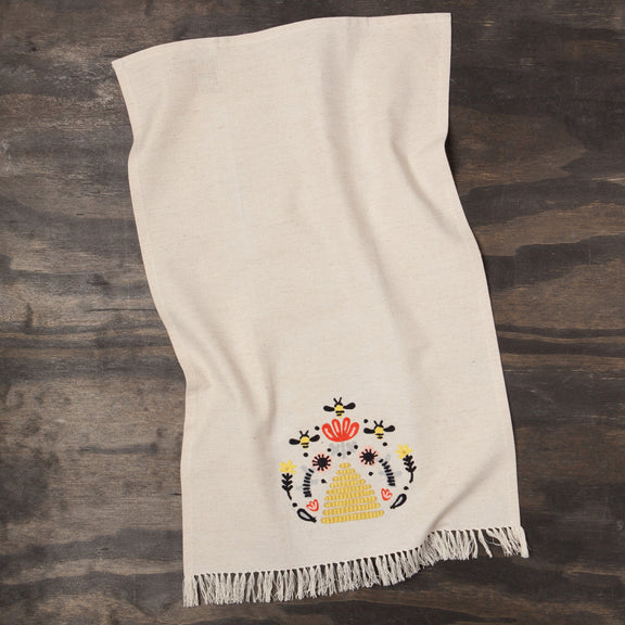 Frida Embroidered Tea Towel