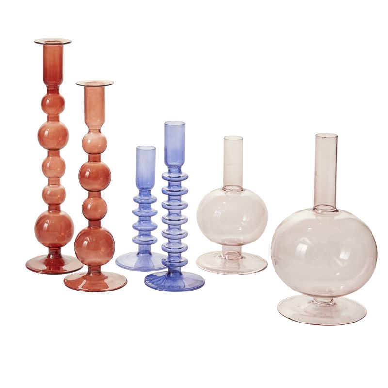 Short Malaga Candleholder - Blue