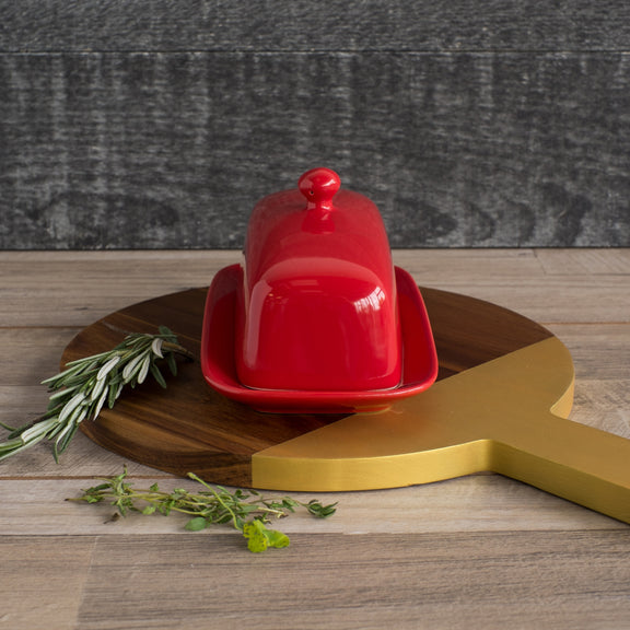 Rectangle Butter Dish - Red