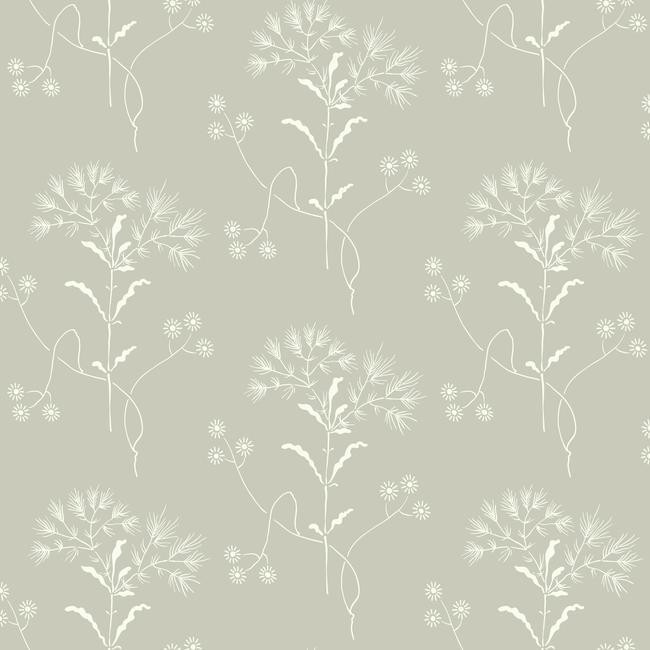 Magnolia Home Wildflower Wallpaper - Light Gray and White