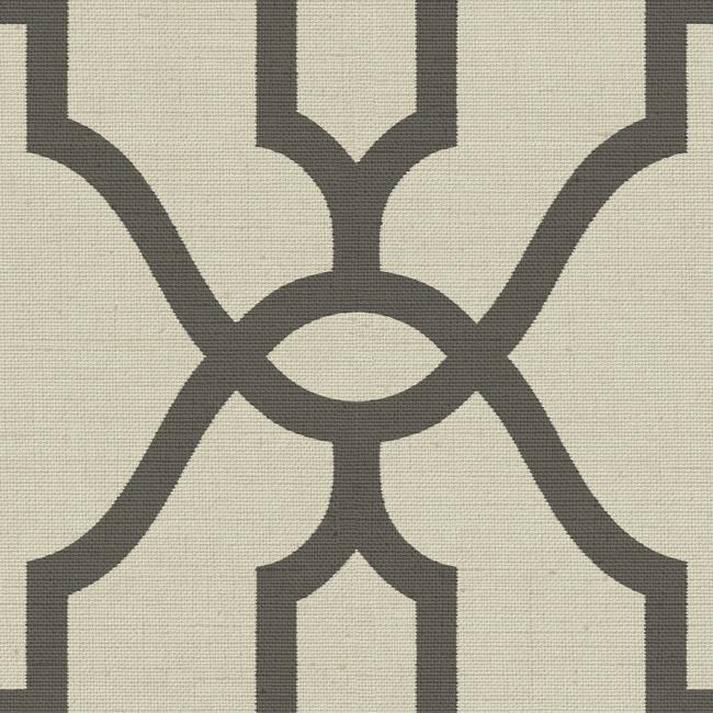 Magnolia Home Woven Trellis Wallpaper - Charcoal on Khaki