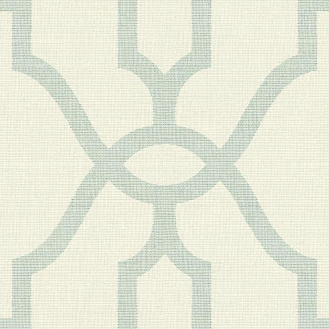 Magnolia Home Woven Trellis Wallpaper - Eggshell Blue on Cream