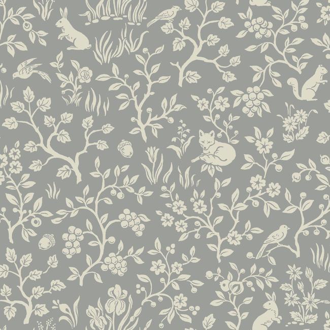 Magnolia Home Fox & Hare Wallpaper - Gray