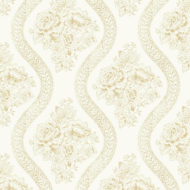 Magnolia Home Coverlet Floral Wallpaper - Bright Days on White