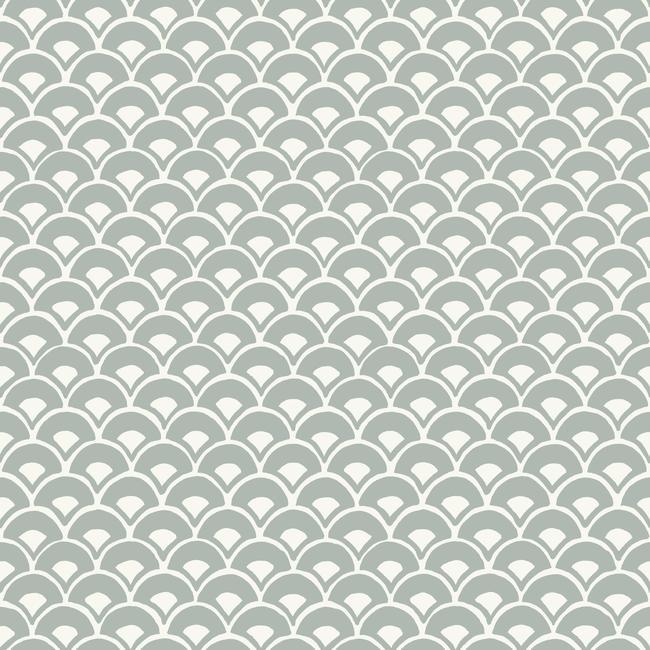 Magnolia Home Stacked Scallops Wallpaper - Blue Gray