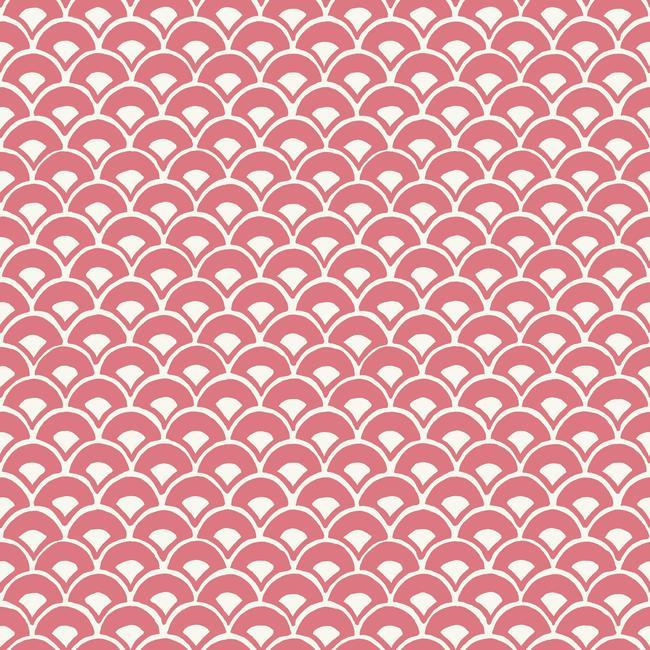 Magnolia Home Stacked Scallops Wallpaper - Pink Coral